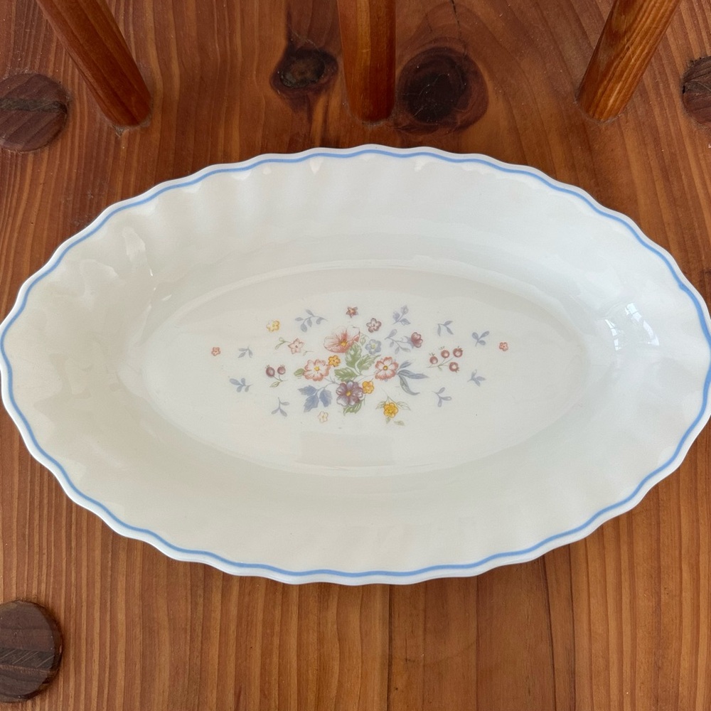 Vintage Arcopal France Victoria Oval Plate Bowl Retro